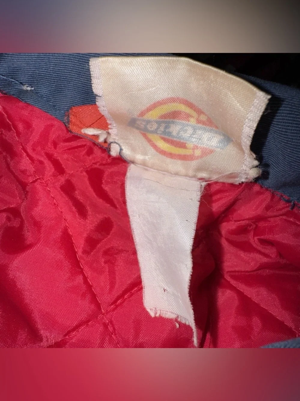 Vintage‎ Dickies Insulated Coveralls Navy Talon Zipper Quilted Lined Thrashed XL